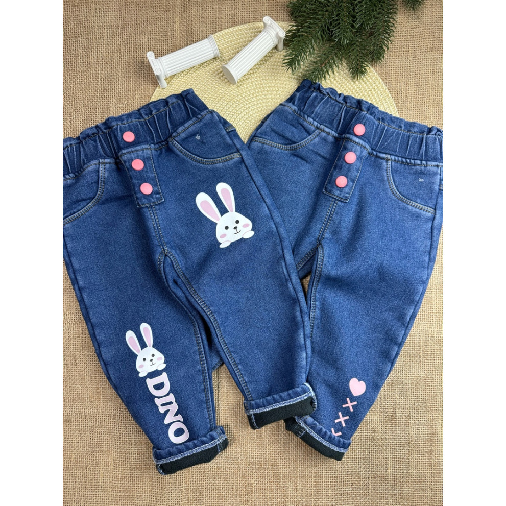 Джинси для дівчинки утеплені Dino синій 10635