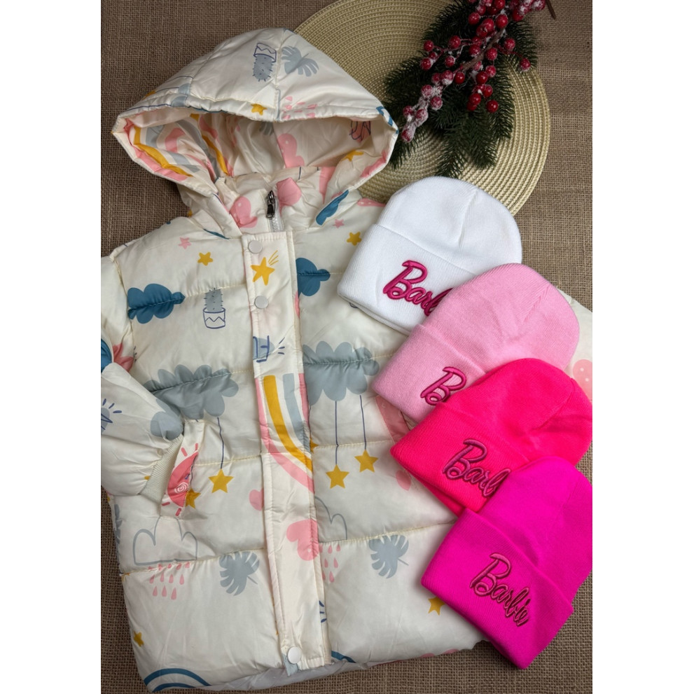 Пальто зимове для дівчинки біле 10636 Пальто зимове для дівчинки біле 10636