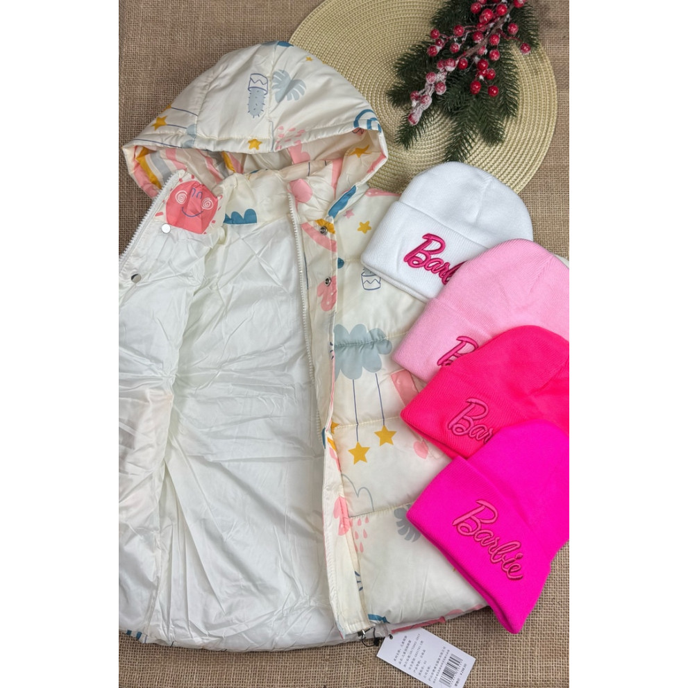 Пальто зимове для дівчинки біле 10636 Пальто зимове для дівчинки біле 10636