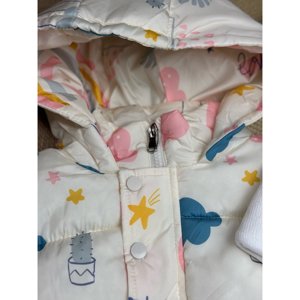 Пальто зимове для дівчинки біле 10636 Пальто зимове для дівчинки біле 10636