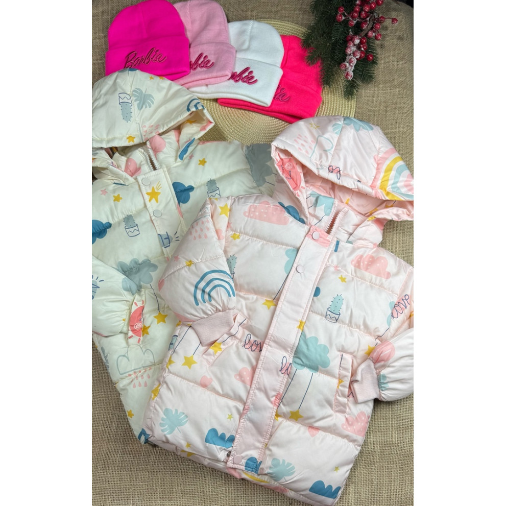 Пальто зимове для дівчинки біле 10636 Пальто зимове для дівчинки біле 10636