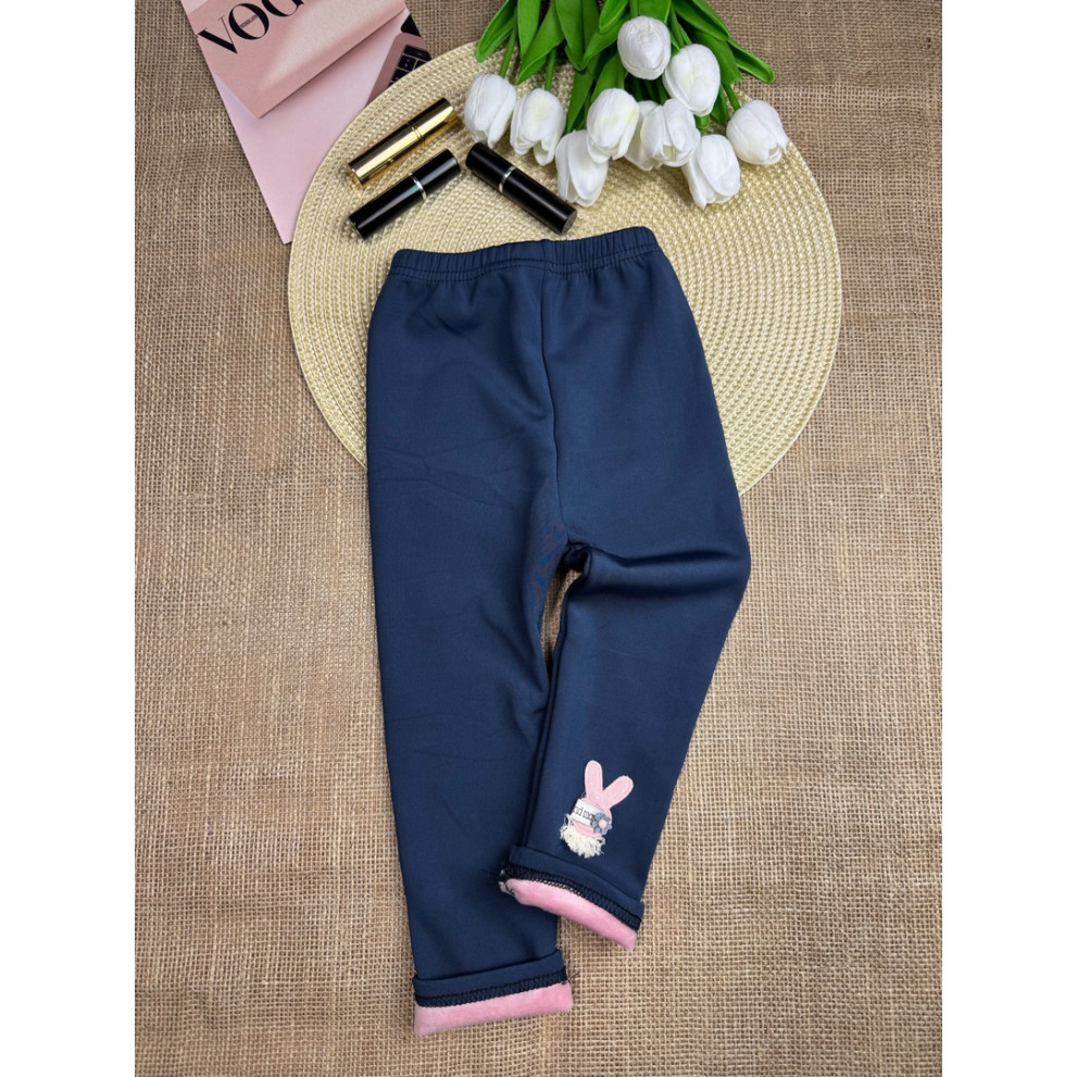 Лосини для дівчинки теплі темно-синій 10652