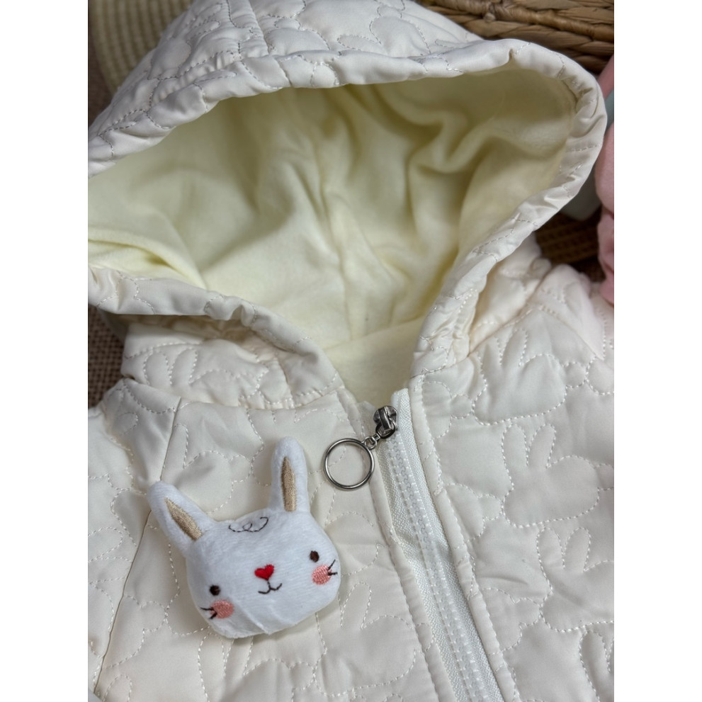 Утеплений костюм з зайчиком білий 10654