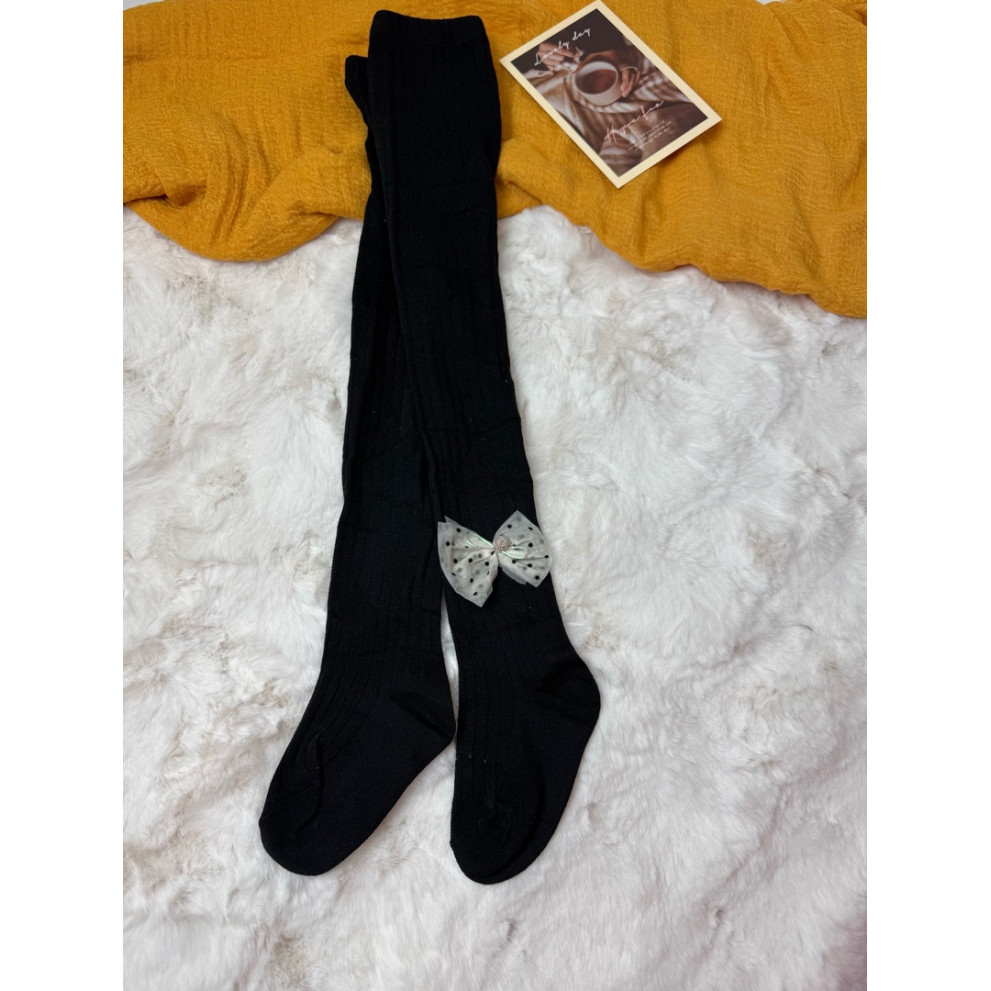 Колготки для дівчинки з бантиком чорний 10663