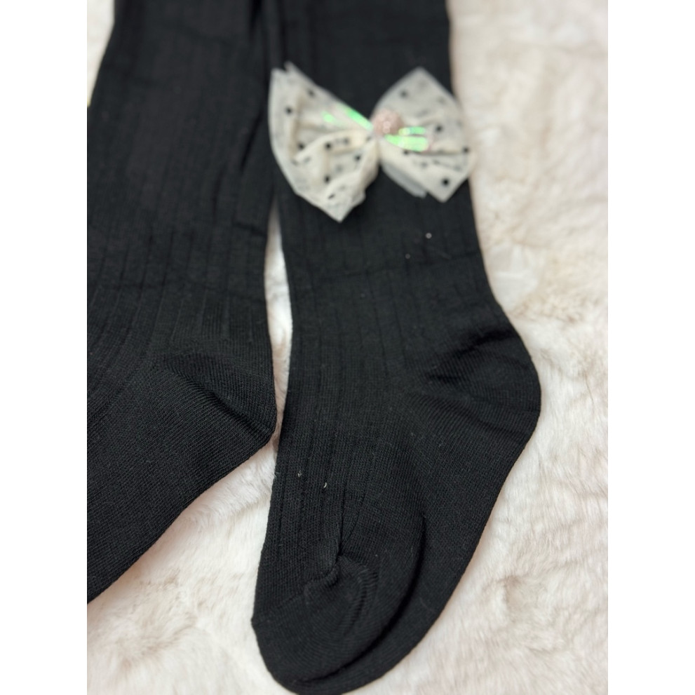 Колготки для дівчинки з бантиком чорний 10663