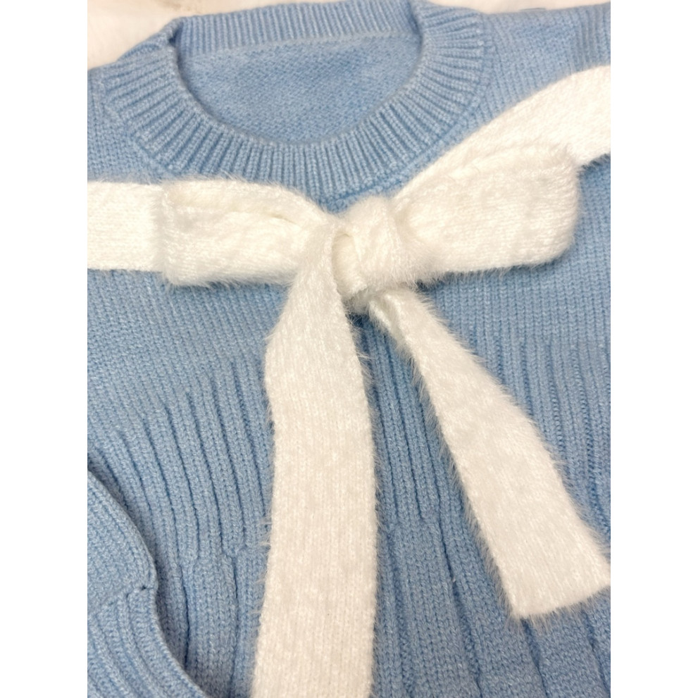 В'язана сукня для дівчинки колір синій 10674 В'язана сукня для дівчинки колір синій 10674