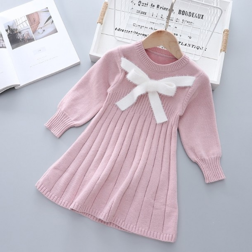 В'язана сукня для дівчинки колір рожевий 10675