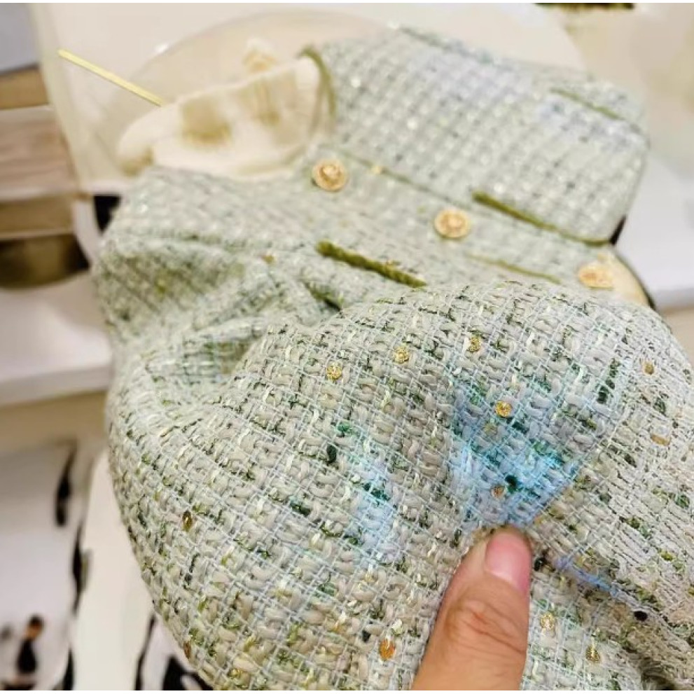 Комплект для дівчинки стильний з шортами зелений 10681