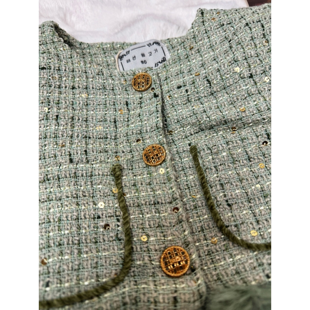 Комплект для дівчинки стильний з шортами зелений 10681