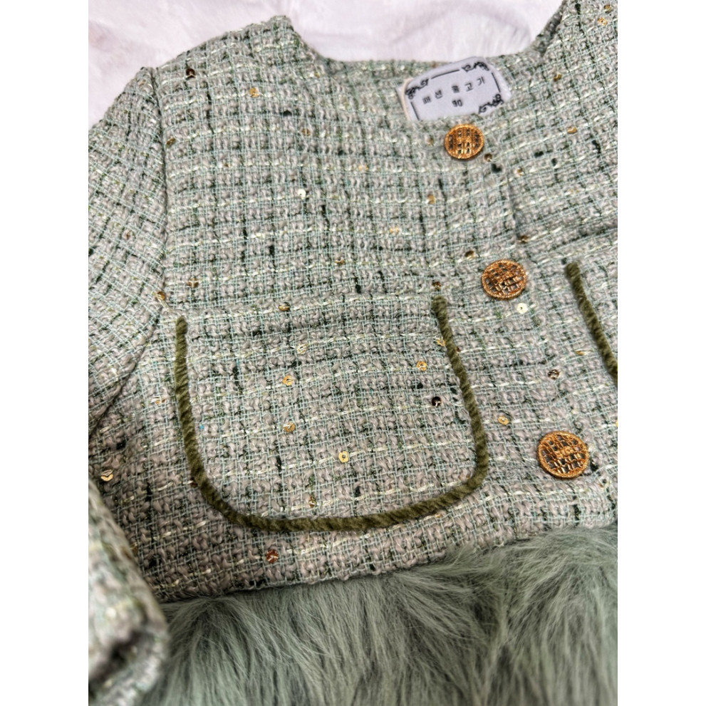 Комплект для дівчинки стильний з шортами зелений 10681