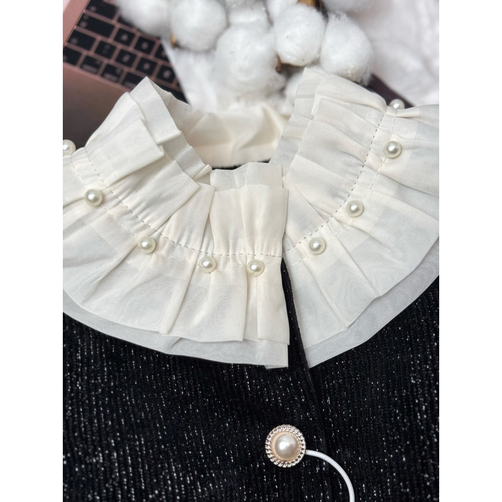 Пальто для дівчинки трикотажне з люрексом колір чорний 10682 Пальто для дівчинки трикотажне з люрексом колір чорний 10682