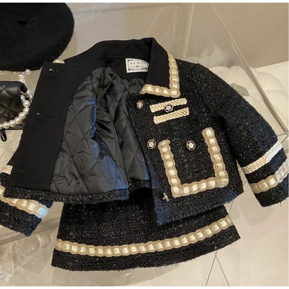 Комплект для дівчинки зі спідничкою теплий чорний 10686