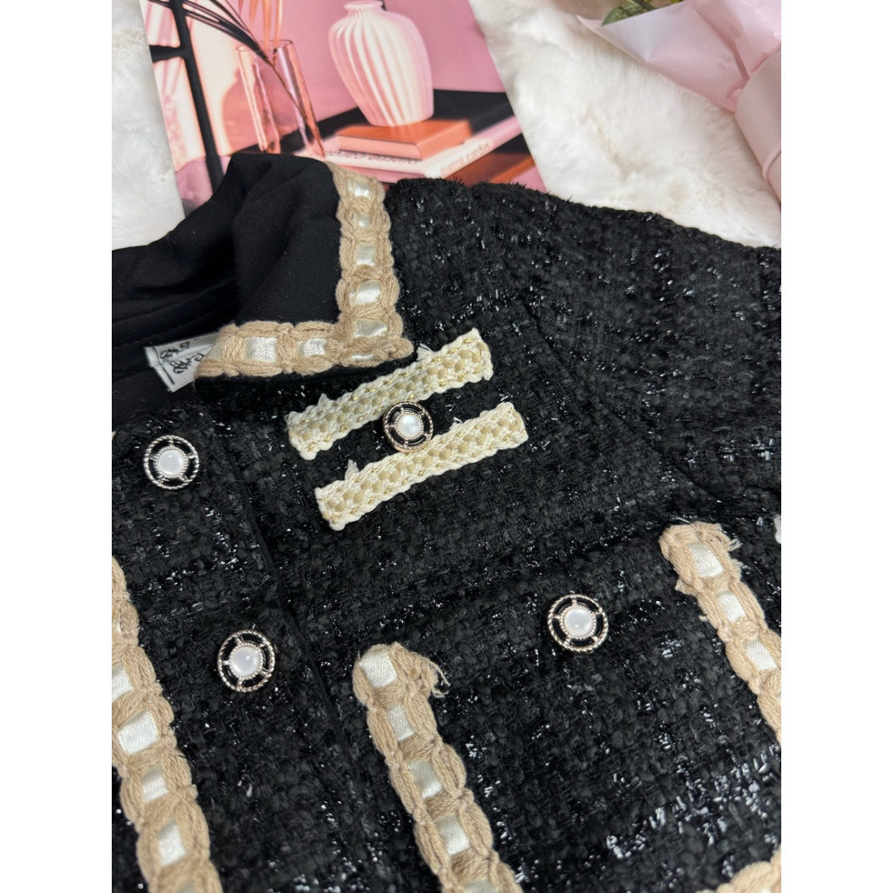 Комплект для дівчинки зі спідничкою теплий чорний 10686