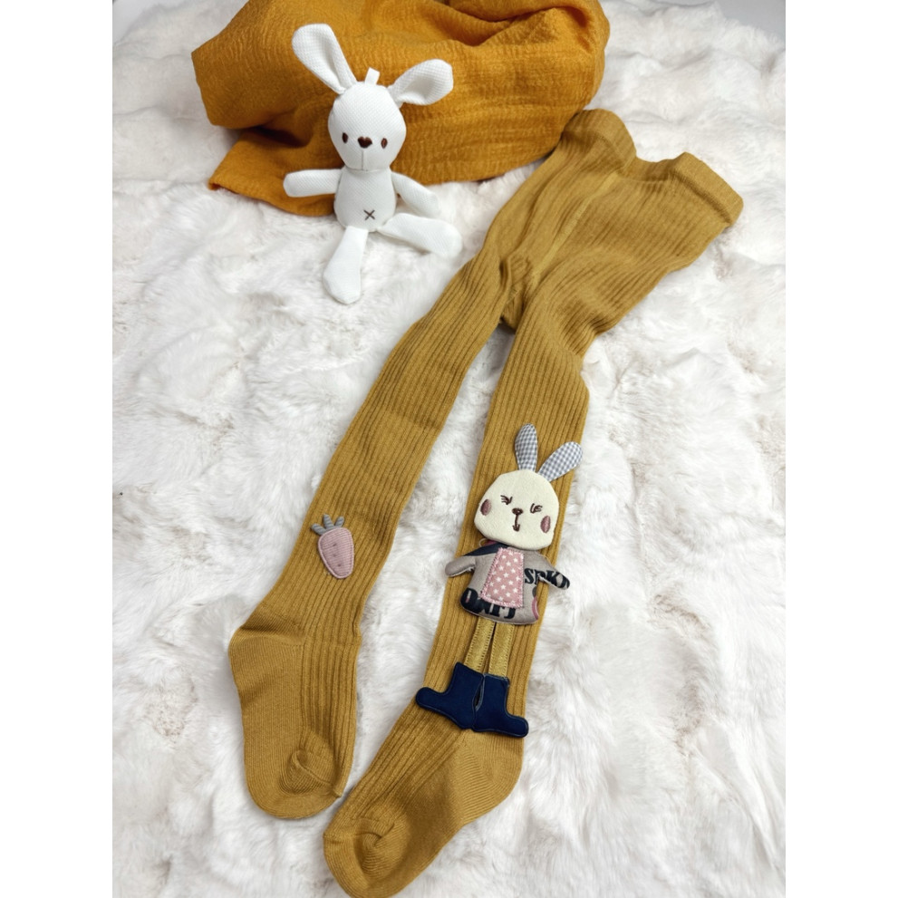 Колготки для дівчинки з зайчиком колір жовтий 10690