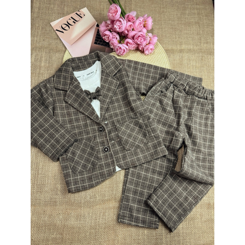 Нарядний костюм трійка хлопчику коричневий 10695 Нарядний костюм трійка хлопчику коричневий 10695