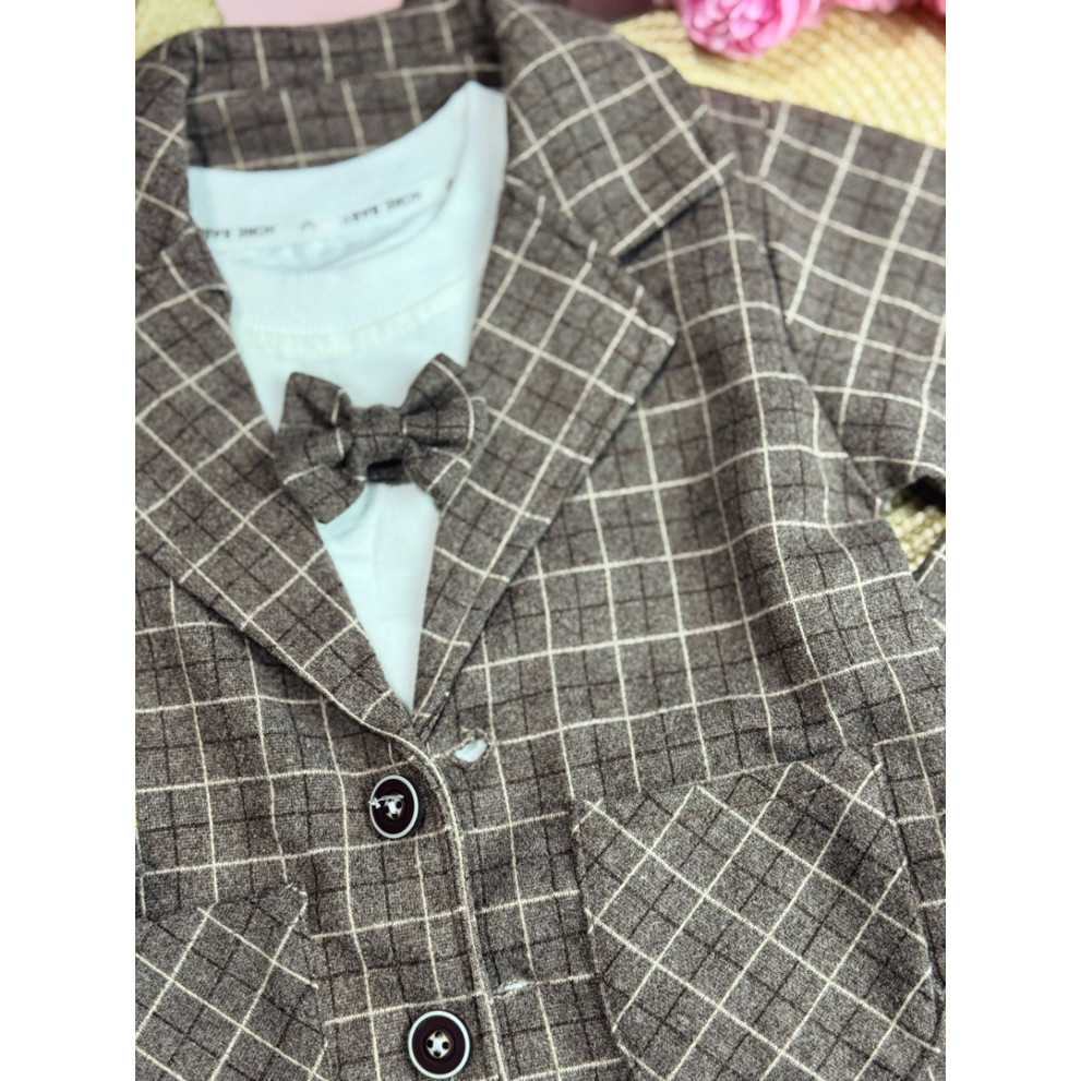 Нарядний костюм трійка хлопчику коричневий 10695 Нарядний костюм трійка хлопчику коричневий 10695