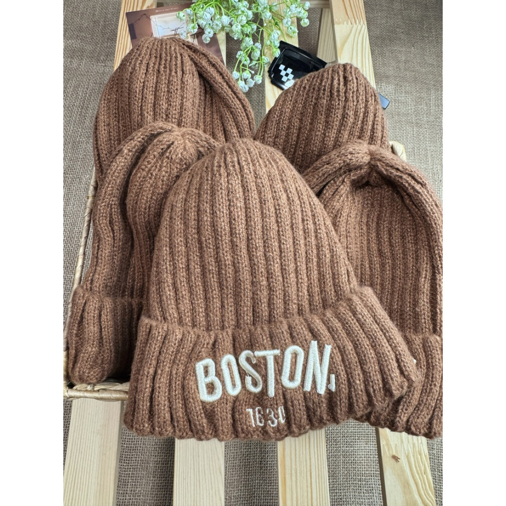 Шапка на весну Boston колір коричневий 10697