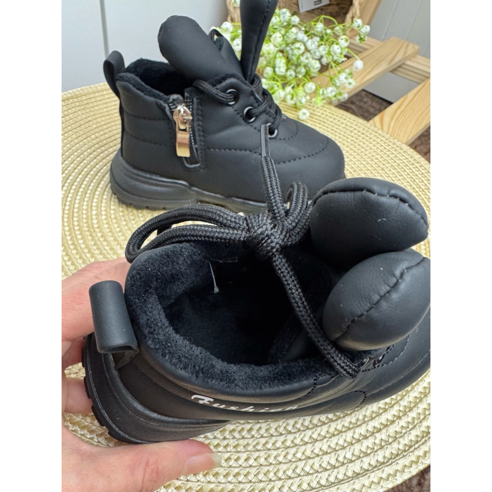 Чобітки дитячі демісезонні з вушками Fushion колір чорний 10701