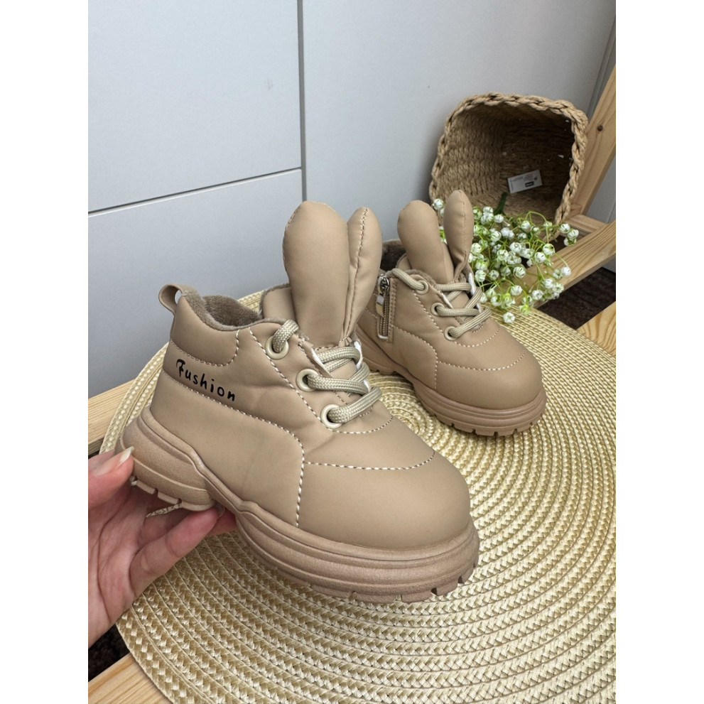 Чобітки дитячі демісезонні з вушками Fushion колір бежевий 10703