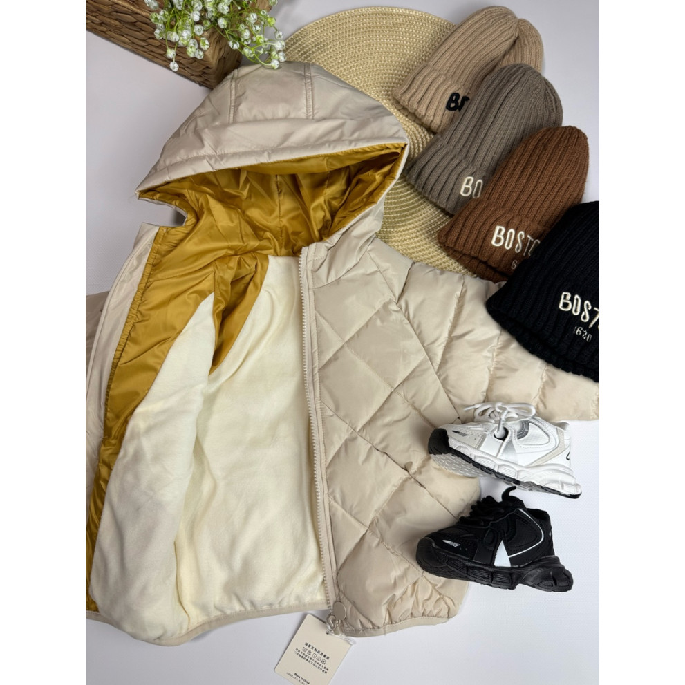 Демісезонна куртка дитяча колір бежевий 10715 Демісезонна куртка дитяча колір бежевий 10715