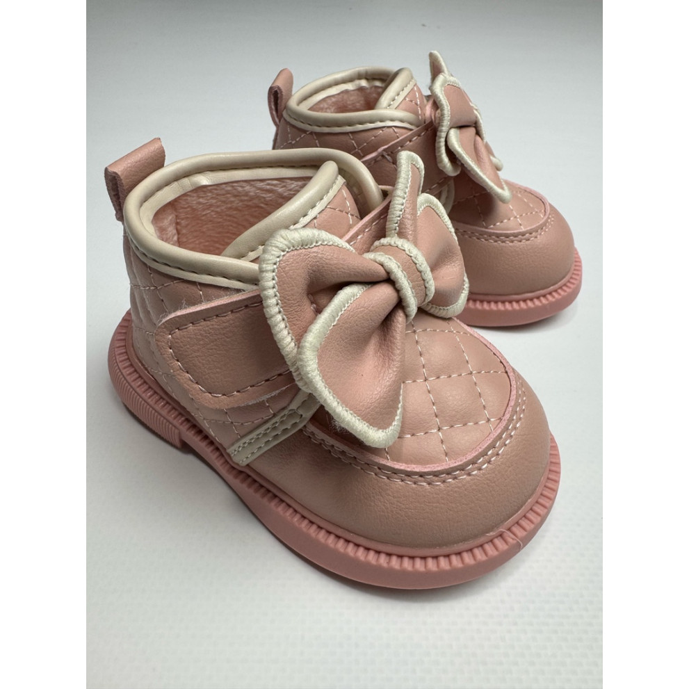 Демісезонні черевички для дівчинки стильні з бантиком колір рожевий 10717 Демісезонні черевички для дівчинки стильні з бантиком колір рожевий 10717