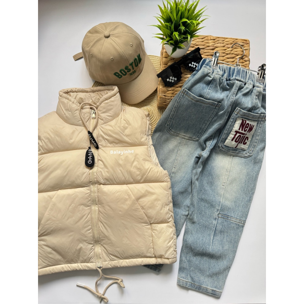 Жилетка демісезонна Balayinhe колір бежевий 10736 Жилетка демісезонна Balayinhe колір бежевий 10736