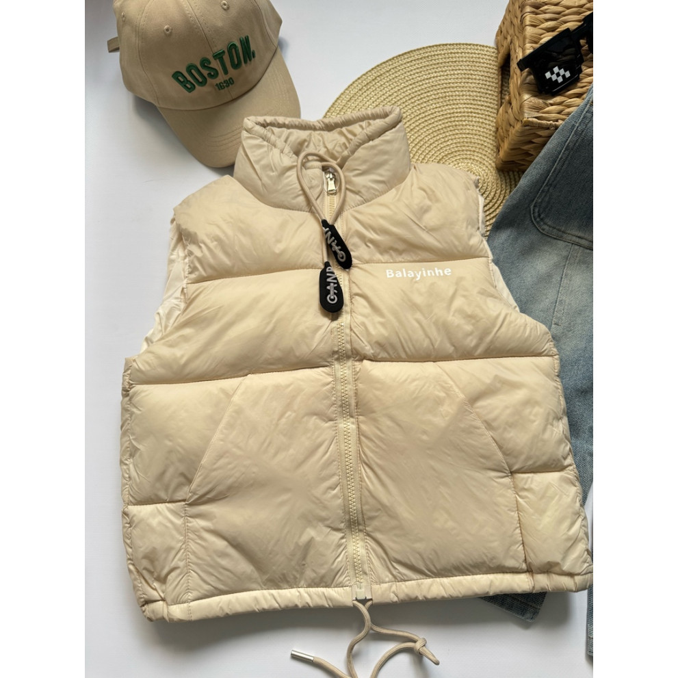 Жилетка демісезонна Balayinhe колір бежевий 10736 Жилетка демісезонна Balayinhe колір бежевий 10736