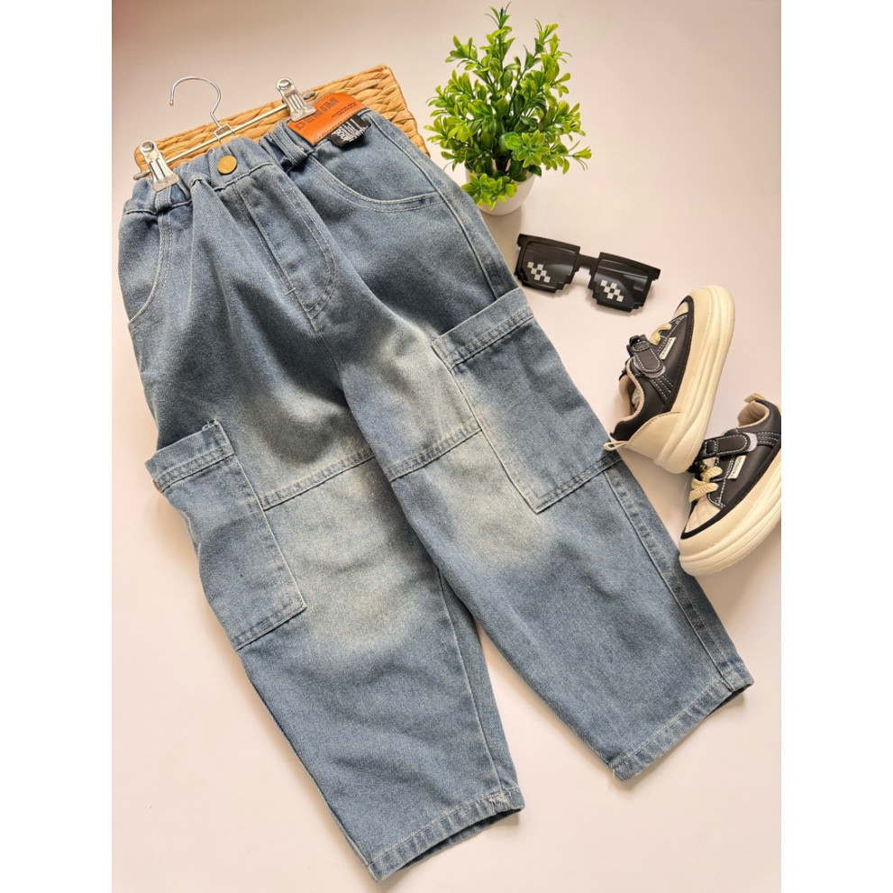 Стильні джинси для хлопчика колір синій 10739 