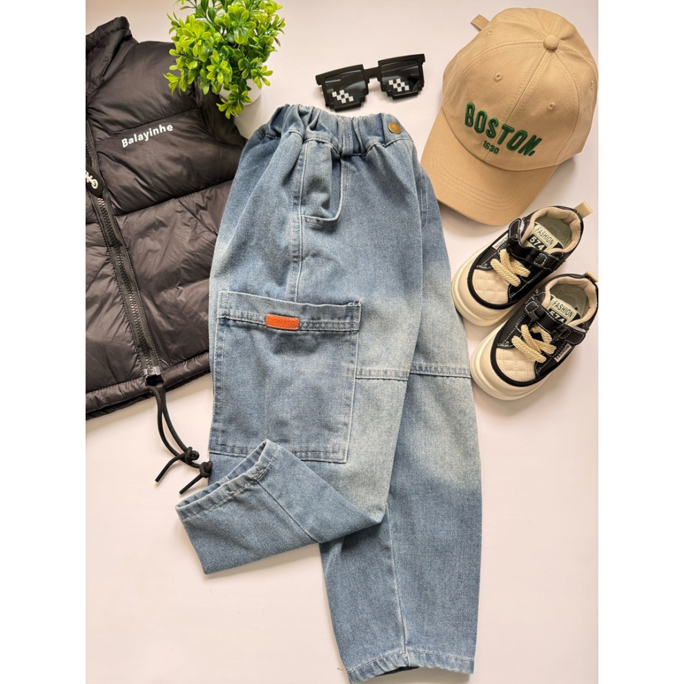 Стильні джинси для хлопчика колір синій 10739 