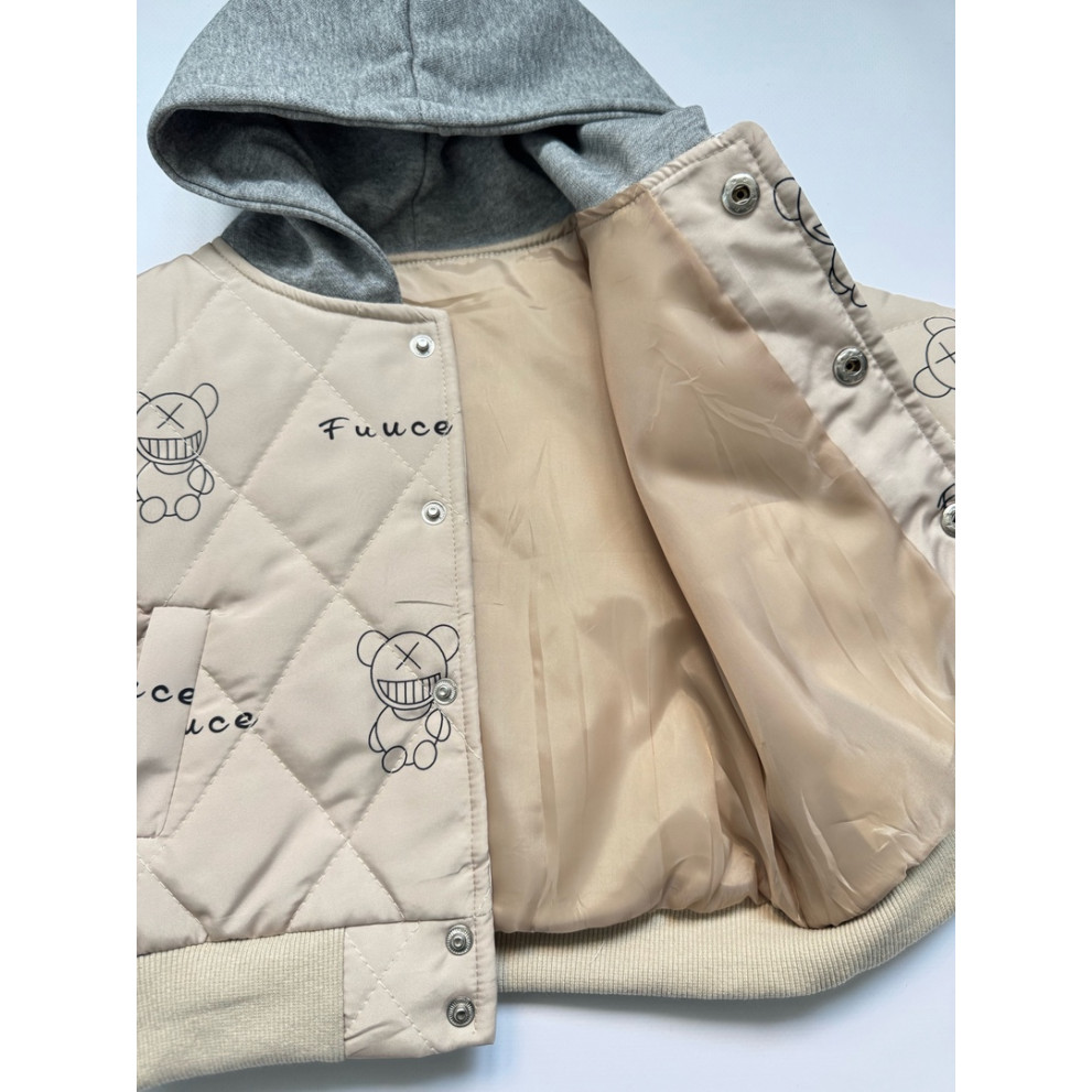 Бомбер для хлопчика Fuuce колір бежевий 10740