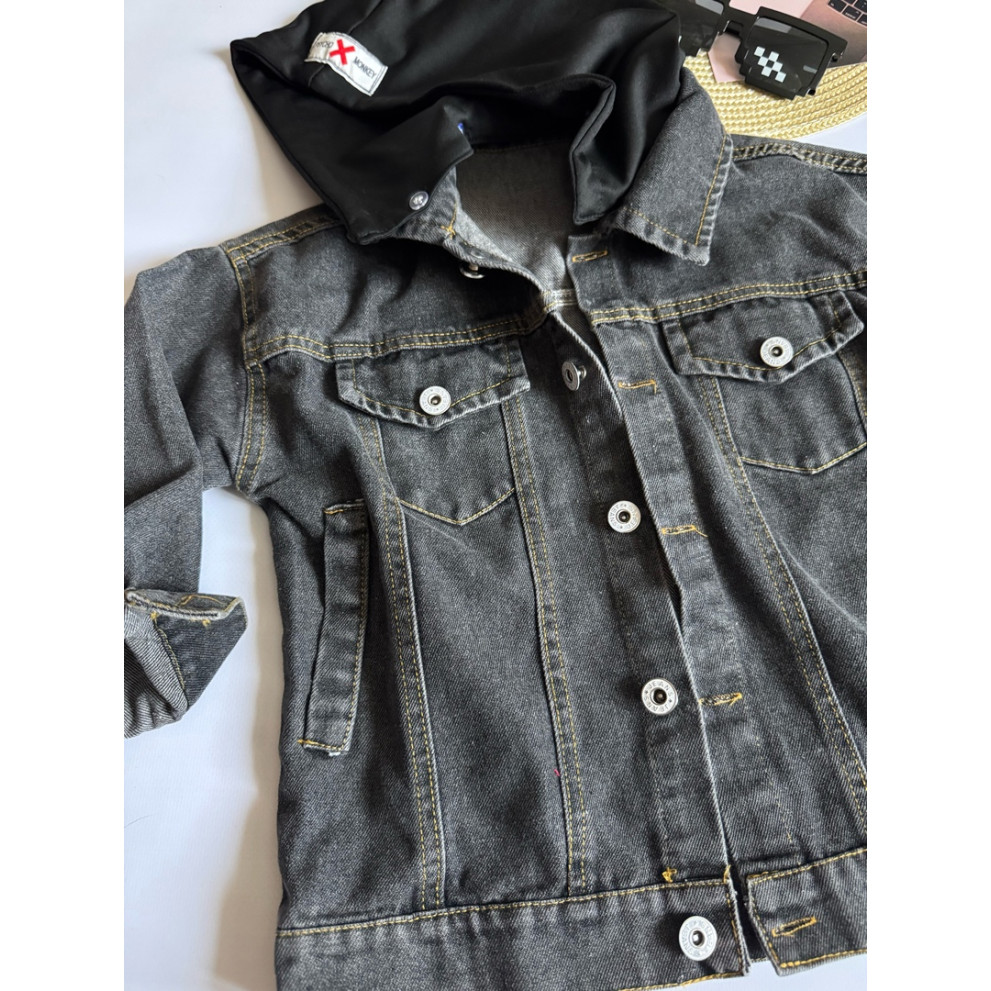 Джинсова курточка Blue Blanket для хлопчика колір чорний 10755 Джинсова курточка Blue Blanket для хлопчика колір чорний 10755