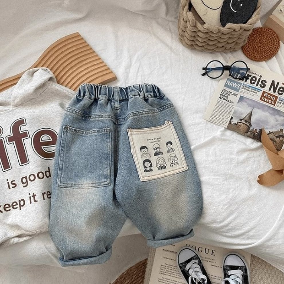 Стильні джинси для хлопчика колір блакитний 10757