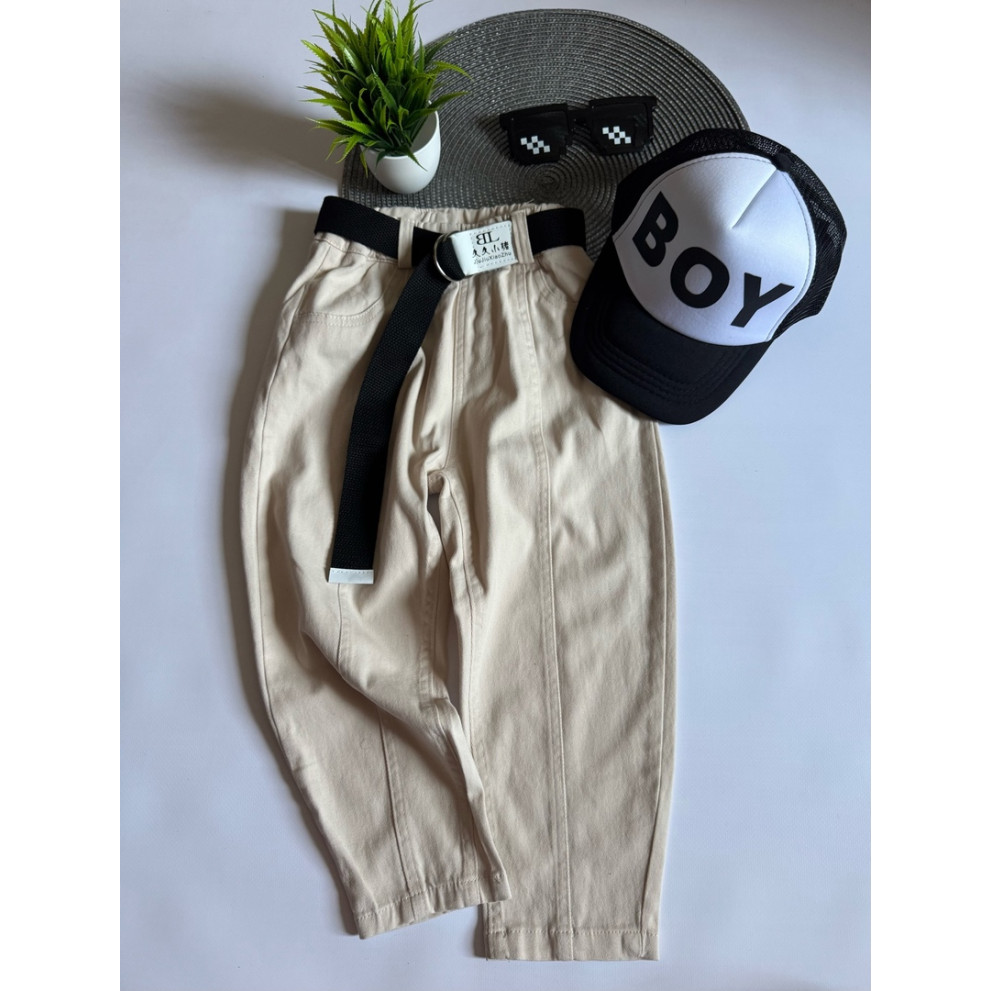 Стильні штанці хлопчику світлий беж 10774