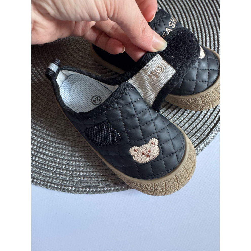 Дитячі кеди з ведмедиком колір чорний 10777