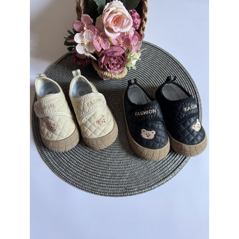 Дитячі кеди з ведмедиком колір чорний 10777