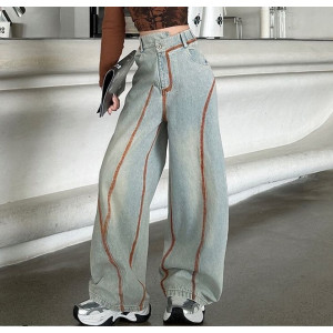 Джинси для дівчинки стильні колір блакитний 10781