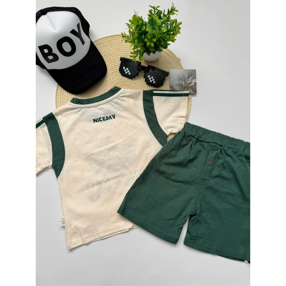 Костюм Nice Day на літо хлопчику колір зелений 10788 Костюм Nice Day на літо хлопчику колір зелений 10788