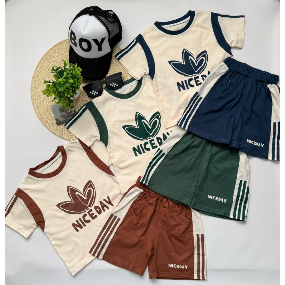 Костюм Nice Day на літо хлопчику колір зелений 10788 Костюм Nice Day на літо хлопчику колір зелений 10788