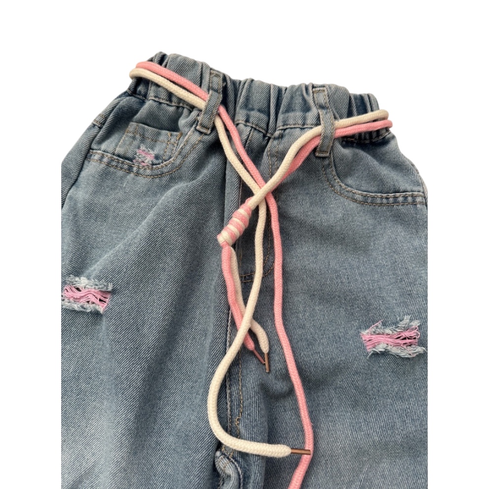 Комплект для дівчинки біла футболка і джинси 10790 Комплект для дівчинки біла футболка і джинси 10790