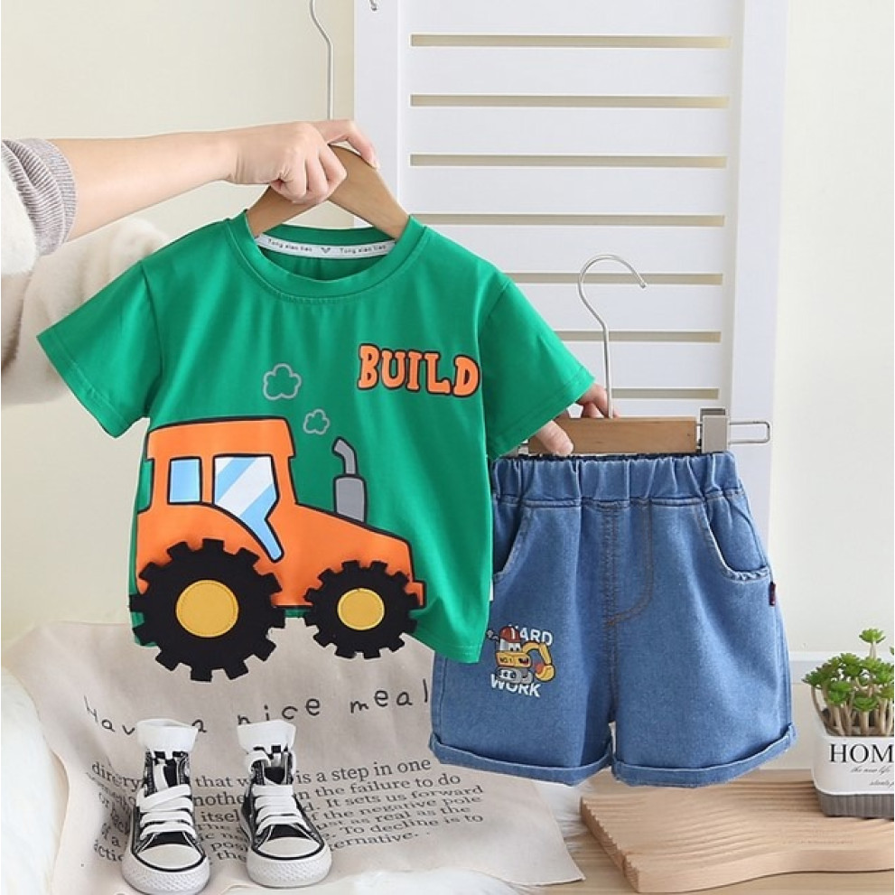 Костюм на літо хлопчику Build колір зелений 10796