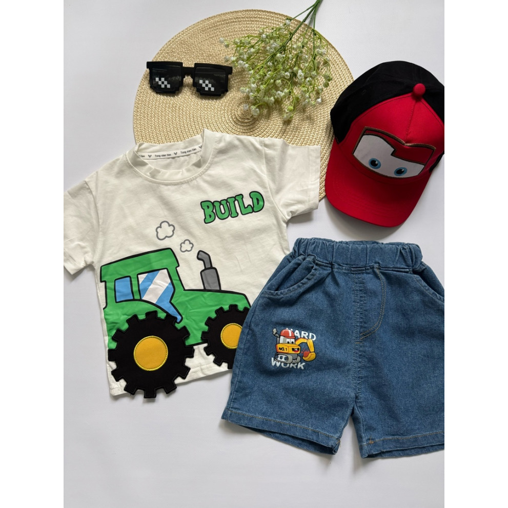 Костюм на літо хлопчику Build колір білий 10798 Костюм на літо хлопчику Build колір білий 10798