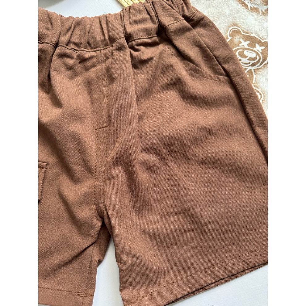 Костюм на літо хлопчику з ведмедиками колір коричневий 10805