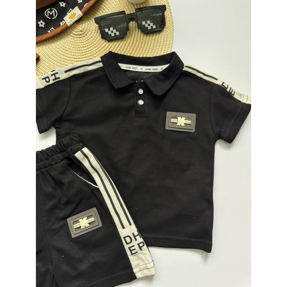 Костюм хлопчику на літо колір чорний 10808 Костюм хлопчику на літо колір чорний 10808