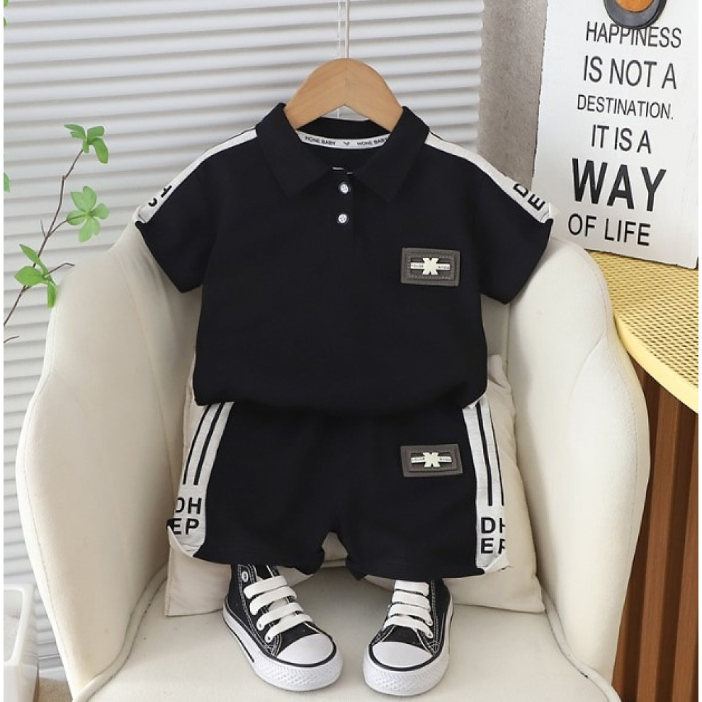 Костюм хлопчику на літо колір чорний 10808