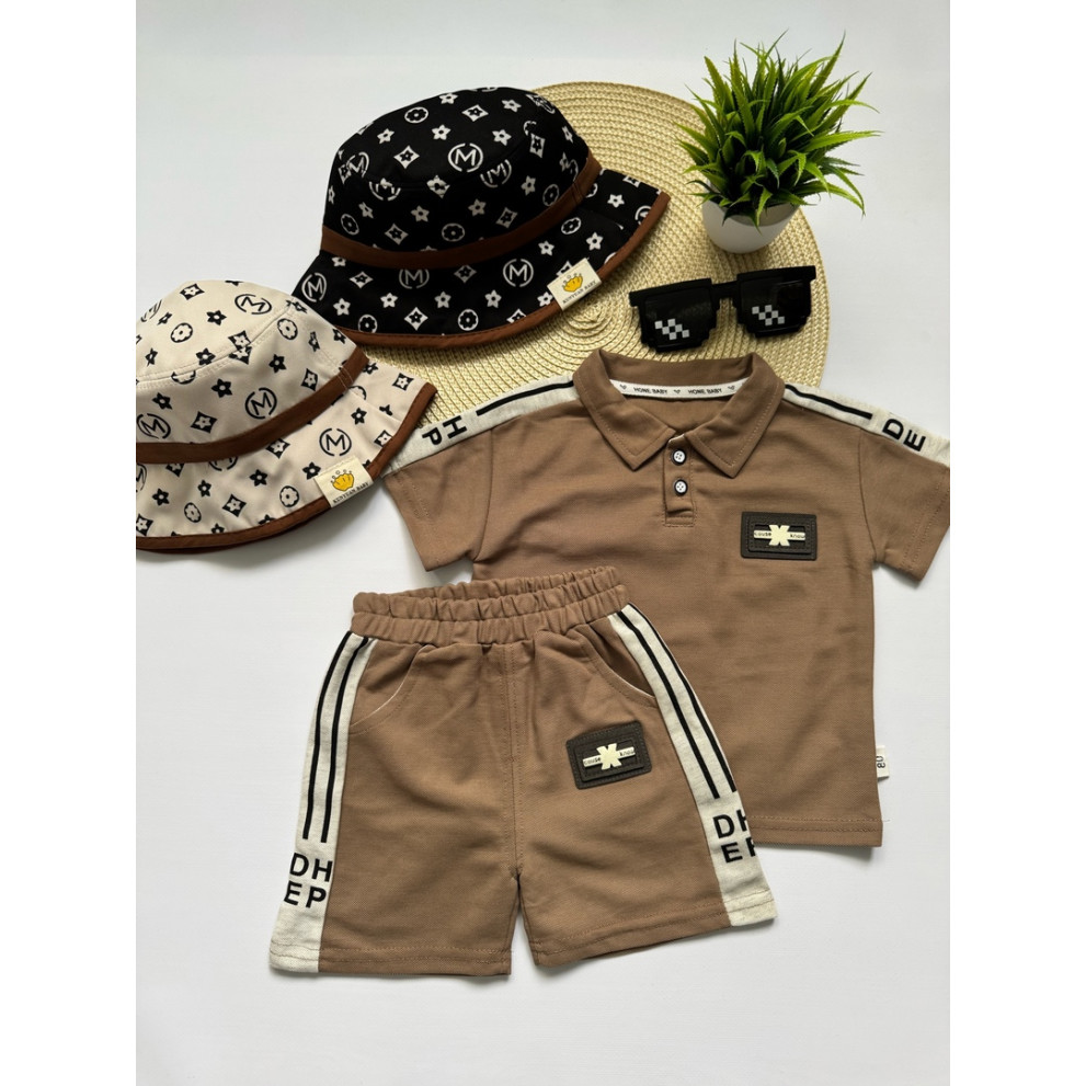 Костюм хлопчику на літо колір коричневий 10809 Костюм хлопчику на літо колір коричневий 10809