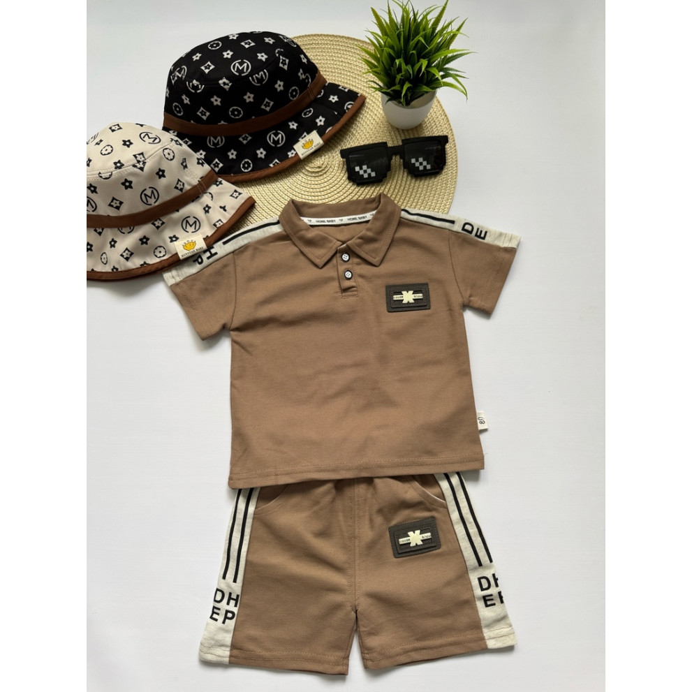 Костюм хлопчику на літо колір коричневий 10809 Костюм хлопчику на літо колір коричневий 10809