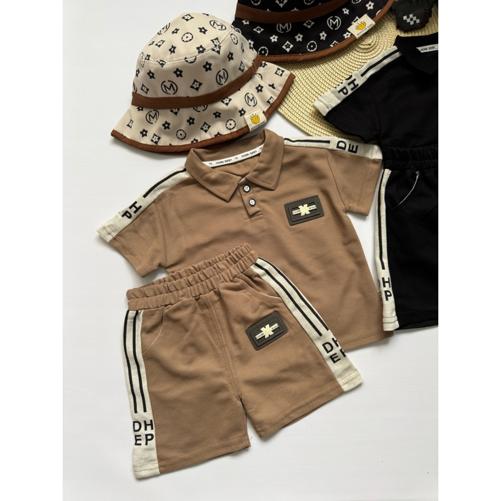 Костюм хлопчику на літо колір коричневий 10809 Костюм хлопчику на літо колір коричневий 10809