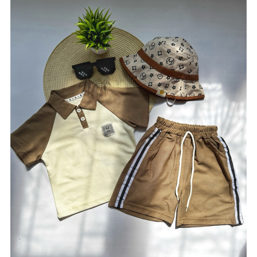 Костюм хлопчику на літо колір коричневий 10814 Костюм хлопчику на літо колір коричневий 10814