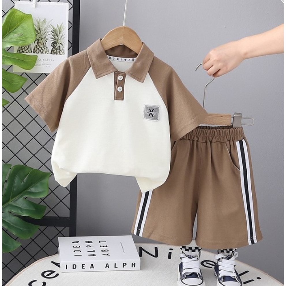 Костюм хлопчику на літо колір коричневий 10814