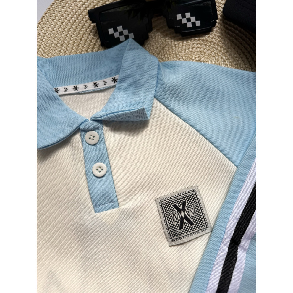 Костюм хлопчику на літо колір блакитний 10815